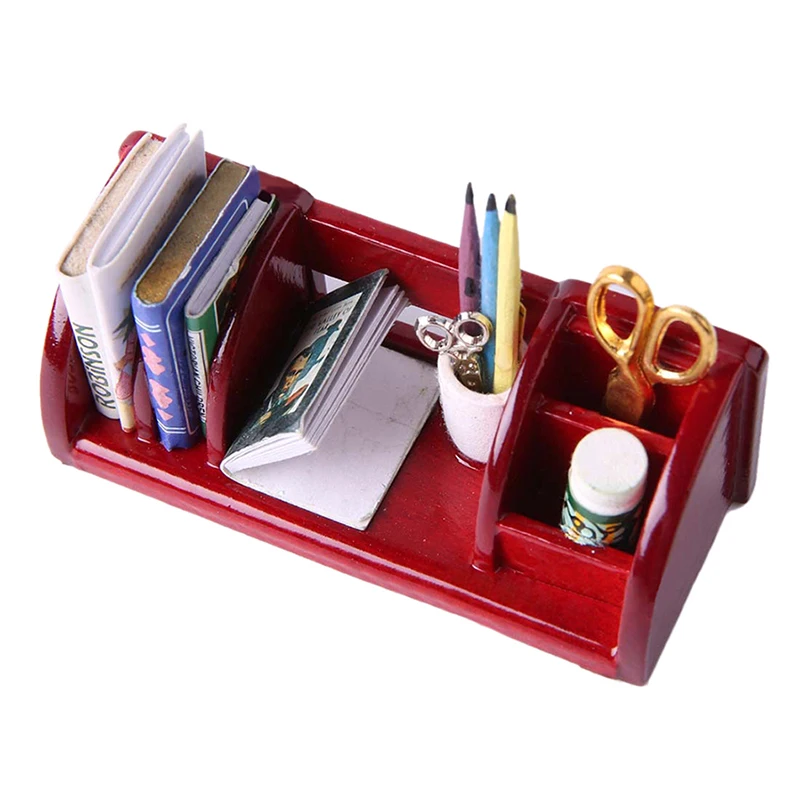 Wooden 1:12 Dollhouse Miniature Furniture Study Room Accessories Kids Child Toys