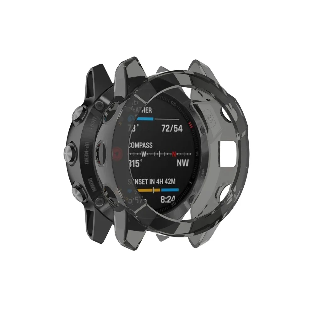 Чехол для часов Garmin Fenix 6 6s 6x Pro из ТПУ, защитный чехол для смарт-браслета, сменный противоударный Прозрачный чехол для часов