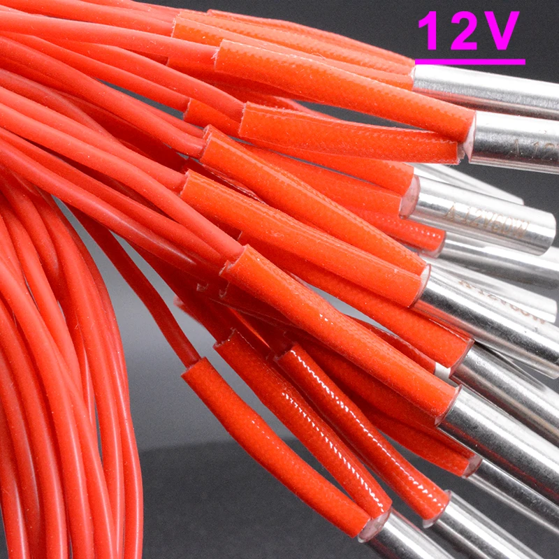 3D Printer 6*20MM 12V/24V 40W 60W Heater Cartridge with 100CM Silicone