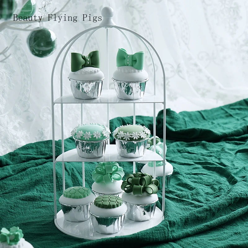Direct dessert table creative ornaments bird cage cake rack wrought iron bird cage snack stand multi-layer cake display stand