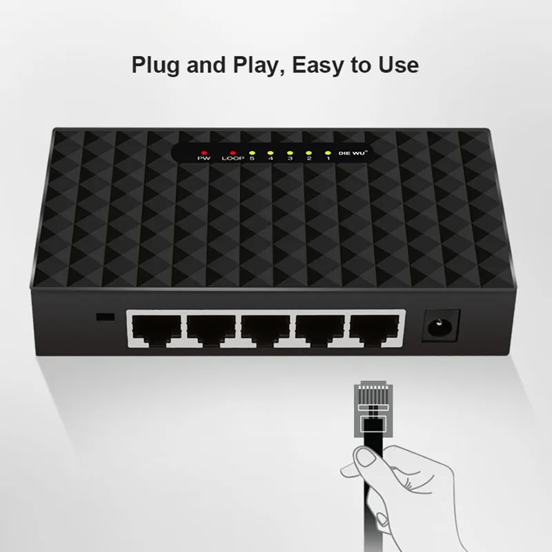 Коммутатор сетевой гигабитный Настольный на 5 портов 10/100 Мбит/с|switch port|network