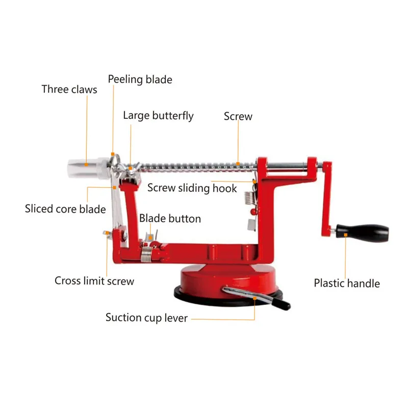 Нержавеющая сталь 3 в 1 машина для очистки фруктов от кожуры или кожицы овощечистка машина для нарезки фруктов яблоко машина очищенный инструмент креативный домашний кухонный гаджет