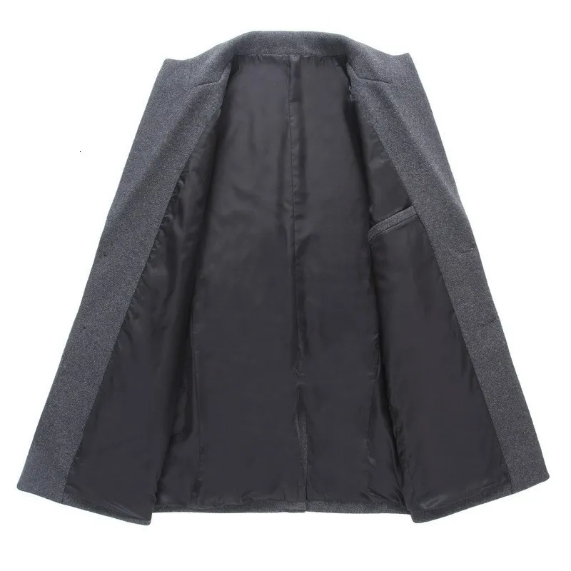 

Smart Casual Long Sleeve Single Breasted Lapel Mens Medium Length Overcoats Plus Size Autumn Winter Solid Slim Fit Woolen Coats
