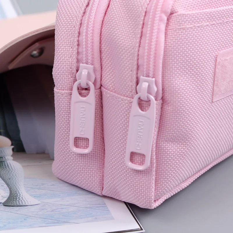 Kawaii пенал большой емкости двойной слой вишневый цвет чехол для карандашей