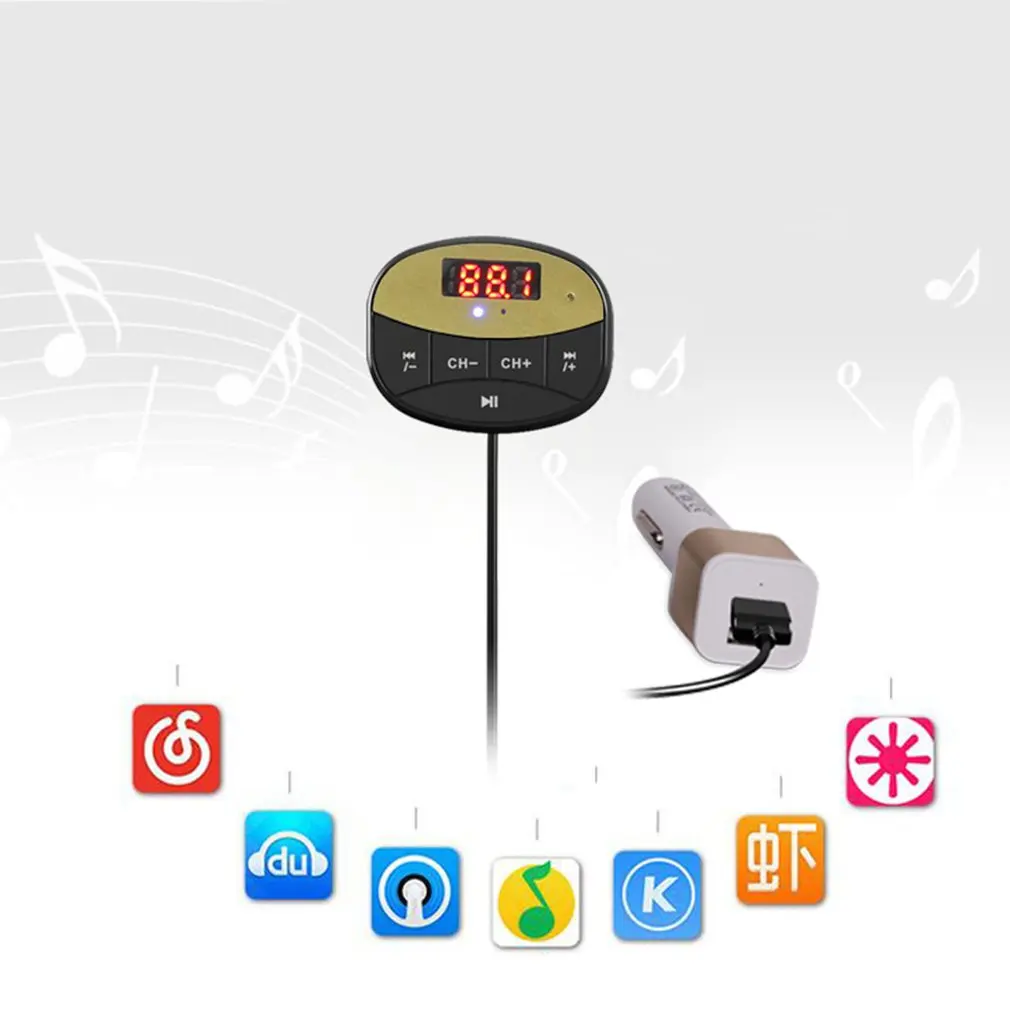 Приемник управления приложением 4.2fm автомобильный Handsfree Usb Powered Tf Play fm-передатчик