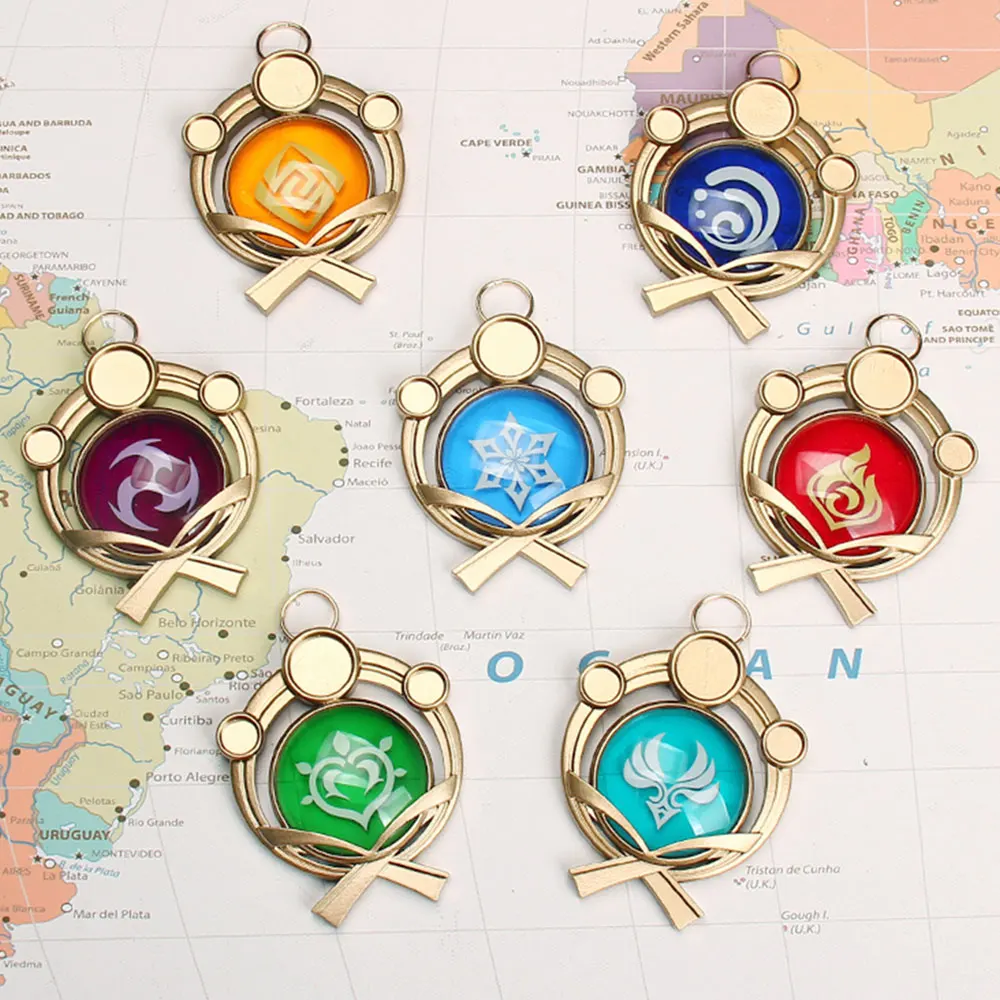

Genshin Impact Trinket Visions Eye of God Pendants Ornament Key Chian C00447