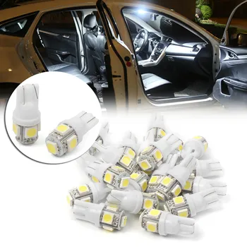 

20pcs Super White T10 Wedge 5-SMD 5050 LED Car Interior Light Bulbs Unviersal for Car Molder W5W 147 152 158 159 M158 M155