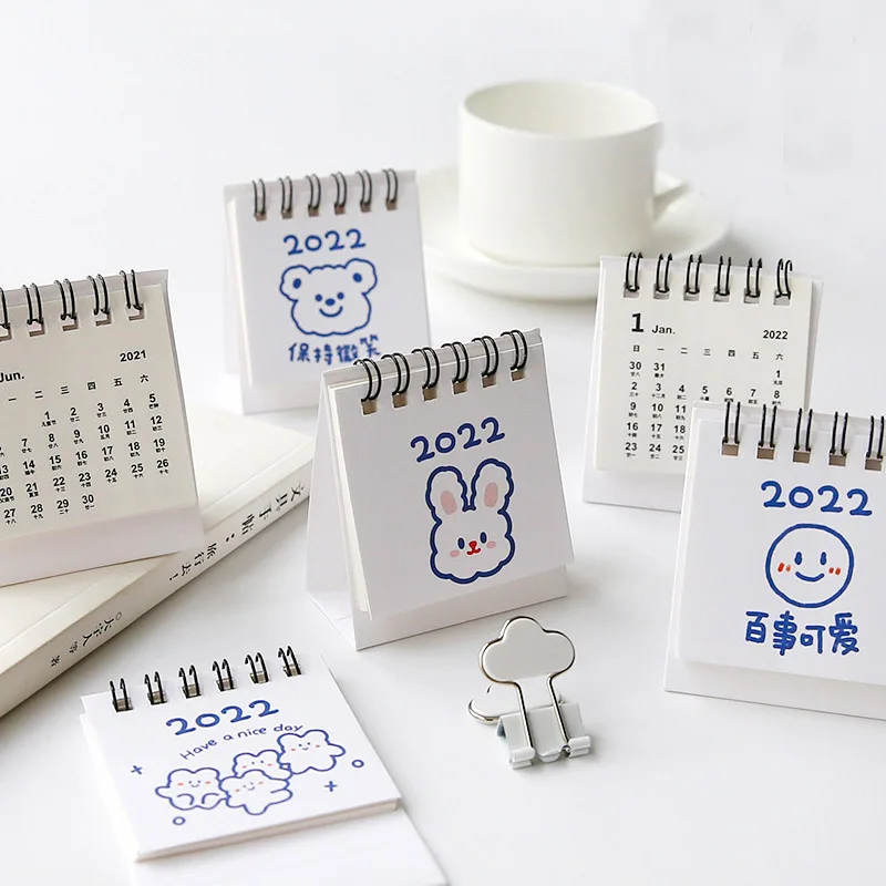Mohamm 1PC 2022 Cute Creative Mini Desk Calendar Decoration Stationery School Supplies