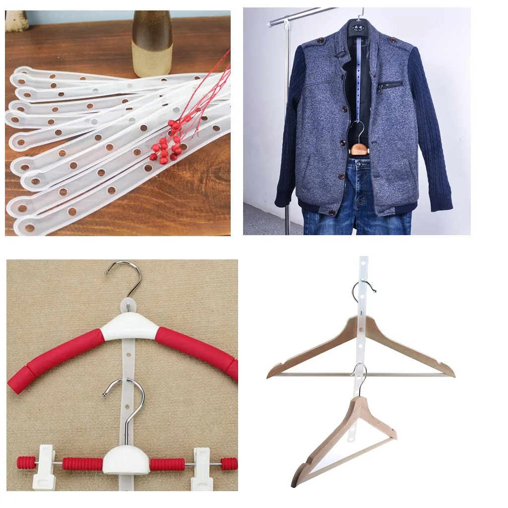 Pack of 10 Plastic Clothing Shop Displays Stable Hanger Connector Strips 14 Holes Suit Connecting Supplies 5