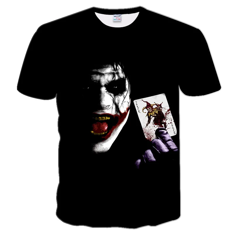 Футболка с 3D принтом Joker Poker impression hommes/femmes à manches courtes été hauts футболка режим 2019 |