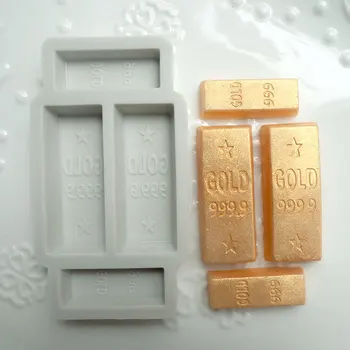 

Gold Brick Silicone Mold Fondant Cake Decoration Silicone Mold Handmade Soap Chocolate Mould Cake Decoration Accessories