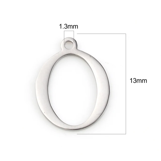 Fashion 304 Stainless Steel Charms Silver Color Greek Alphabet Pendants for Women Necklace Earring Jewelry Accessories Gifts Style O
