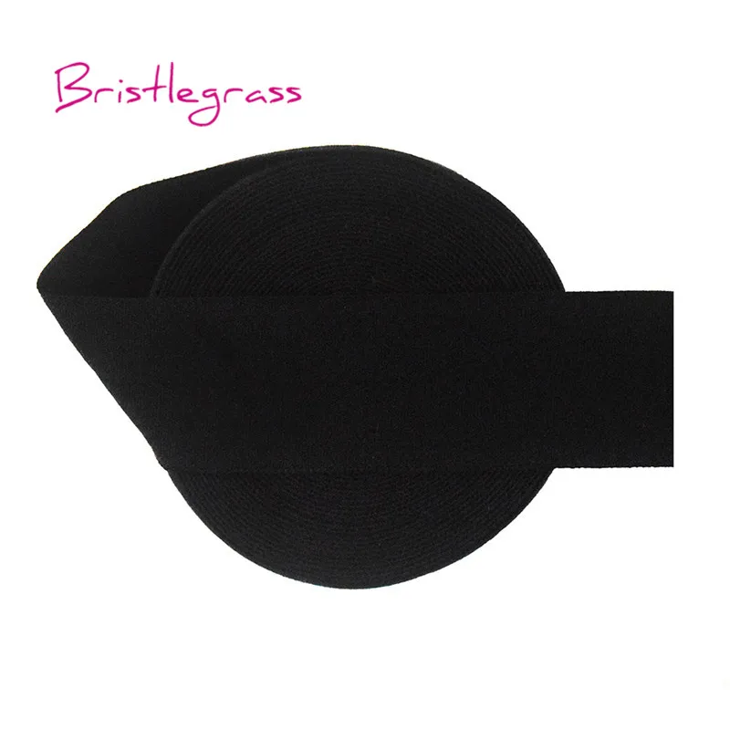 Black BRISTLEGRASS 50 ярдов " 25 мм твердые матовые неблестящие складывающиеся эластичные враг повязка из спандекса волос галстук платье с повязкой Шитье - Цвет: Black