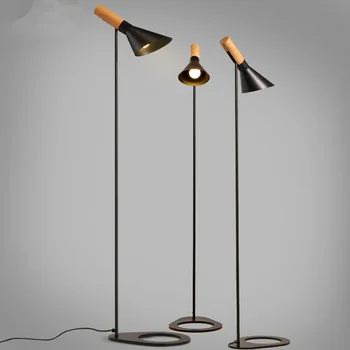 

Northern Europe Imitate Wooden Iron Makaron Floor Lamp Modern Concise A Living Room Bedroom Study Desk Read Floor Lamp