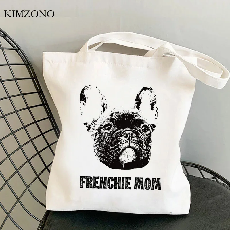 Bolsa de compras de Bulldog Francés, bolso de compras de lona, bolso de compras de tela, bolsa ecológica, tissu