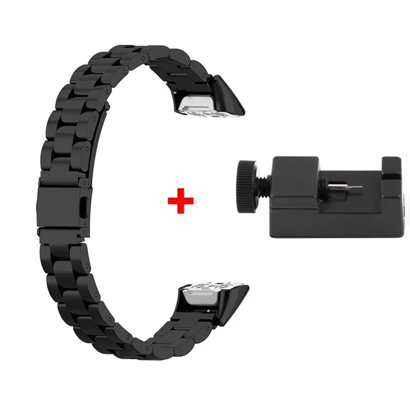 Black 2 в 1 браслет из нержавеющей стали ремешок для samsung galaxy fit SM-R370 ремешок для samsung galaxy fit Смарт часы ремень - Цвет: Black