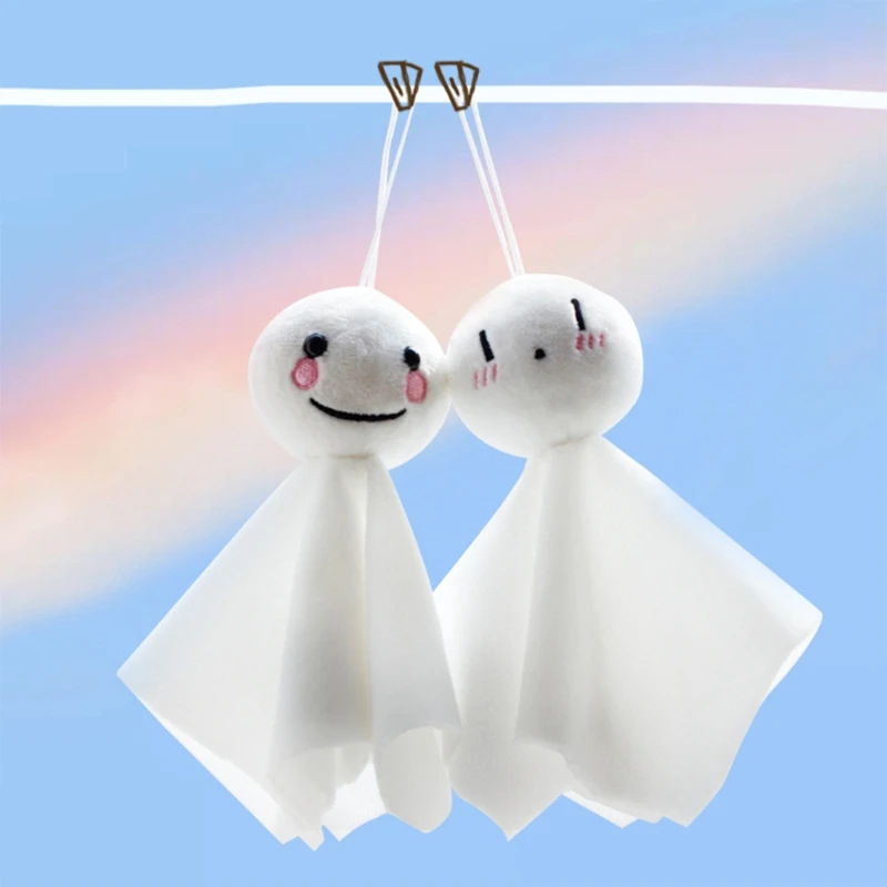 2Pcs 일본어 Teruterubozu 귀여운 봉 제 써니 인형 장난감 코스 프레 펜 던 트 여자에 대 한 장식 열쇠 고리 장식 선물 걸려