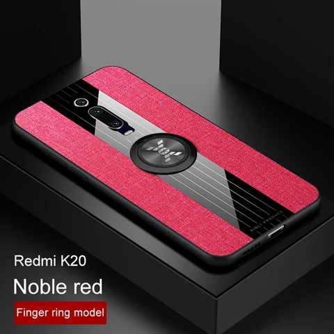 Красный Koosuk тканевый чехол для телефона Xiaomi mi 9T Pro Red mi K20 mi 9t палец кольцо Автомобильный держатель Подставка сшивание задняя крышка Броня корпус Coque - Цвет: Красный