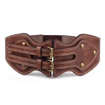 

Fashion Wide Waistbands Women Elastic Waist Belt for Dress Sweater Pin buckle Leather Belts Girls Cummerbunds Stretchy belt