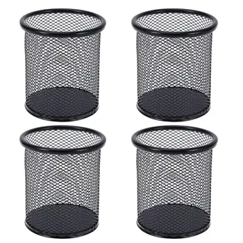 

4 Pcs Mesh Desktop Organizer Iron Wire Storage Box Paper Clips Push Pins Holder Container Case
