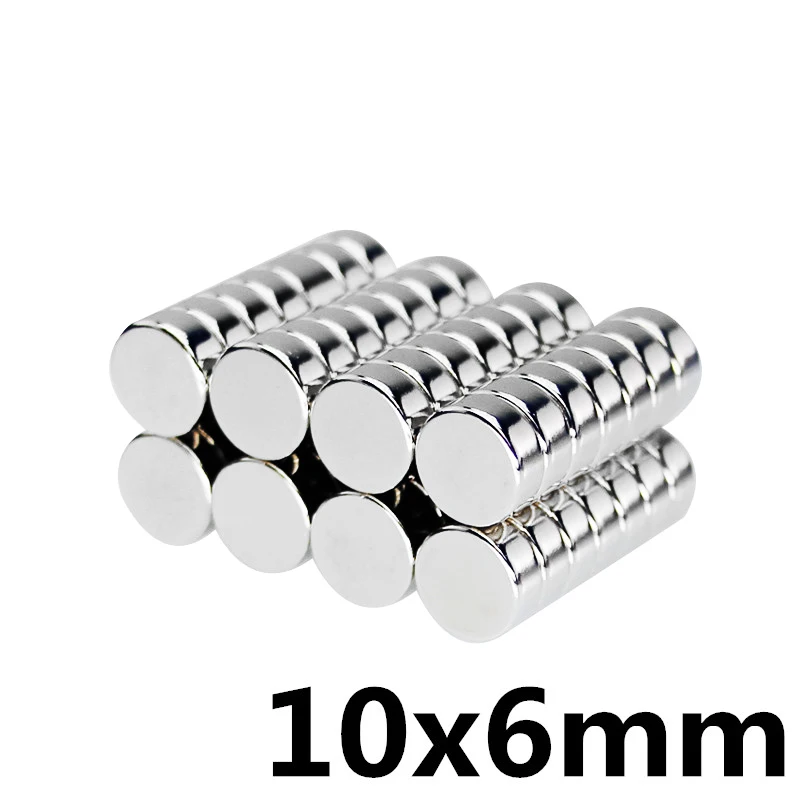 

20/50/100pcs 10x6 N35 Super strong round magnet Rare Earth NdFeb 10*6mm strong permanent powerful magnetic Neodymium magnet