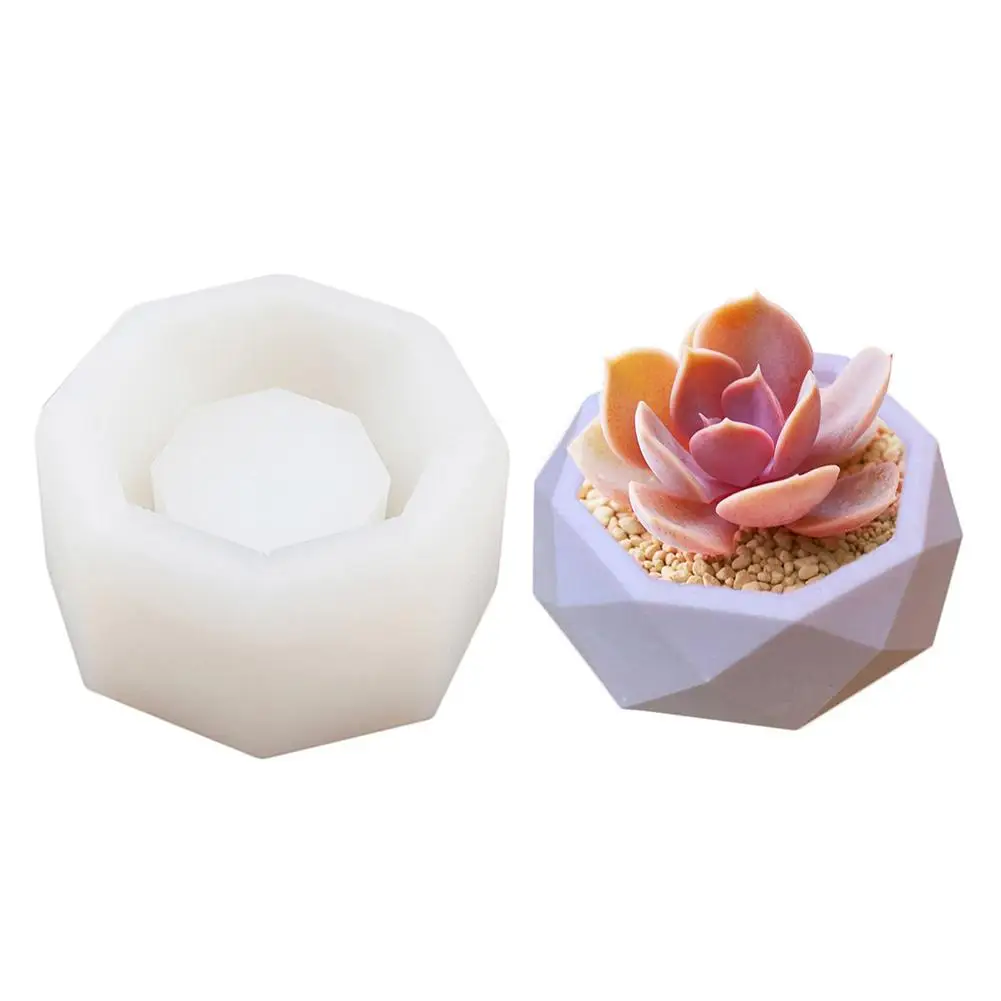 

Silicone Succulent Pot and Planters Polygonal Concrete Hanging Flower Pot Stand Ceramic Clay Bottle Cement Decorative Mold