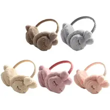 Зимние наушники для девочек, новые Мультяшные наушники, плюшевые женские теплые наушники, имитация кожи, кролик, регулируемый дизайн, дизайнерские плюшевые