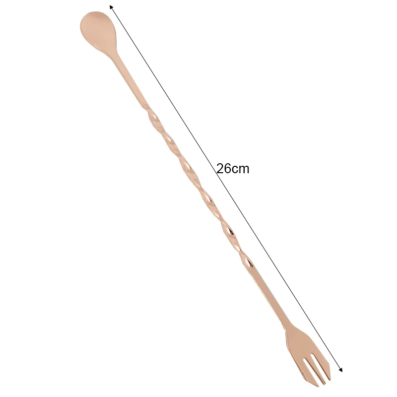 Description Picture 5 of itemStainless Steel Rose Gold Black Sliver Muddler Sticks Spoon Srtainer Ice Cocktail Stick Fruit Bar Tools Wine Tools
