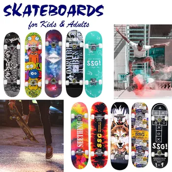 

Standard Complete Skateboard 31x 8 Inch Longboard for Kids Adult Beginner Teens скейтборд Penny Board пенни борд Dropshipping 82