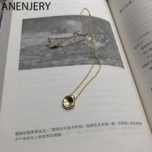 ANENJERY 925 en argent Sterling personnalité irrégulière Concavo convexe plaqué or collier clavicule chaîne collier pour les femmes S-N532