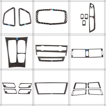 

Multimedia Panel Cover Trim Headlight Switch Button Decorative Frame Cover Carbon fiber Style For BMW X5 X6 E70 E71 2008-2013
