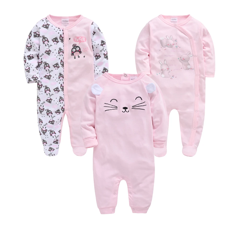 Baby Girls/' Fox Long Sleeve Romper Pajama Pink Cotton Jumpsuit 12-18 Months
