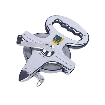 

ELEG-Metric 30M Portable Stainless Steel Shelf Ruler Thick And Durable Hand Crank Steel Frame Ruler Tape Measure
