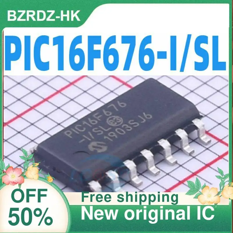 

2-10PCS/lot PIC16F676-I/SL PIC16F676 SOP14 IC New original IC