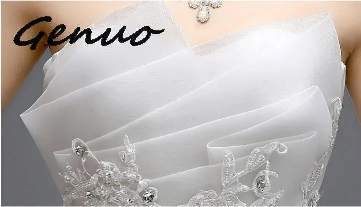 Genuo новые аппликации жемчуг Винтаж Белый Vestido De Novia Vestidos De Noivas размера плюс без бретелек Abiti Da Ballo Da Sposa