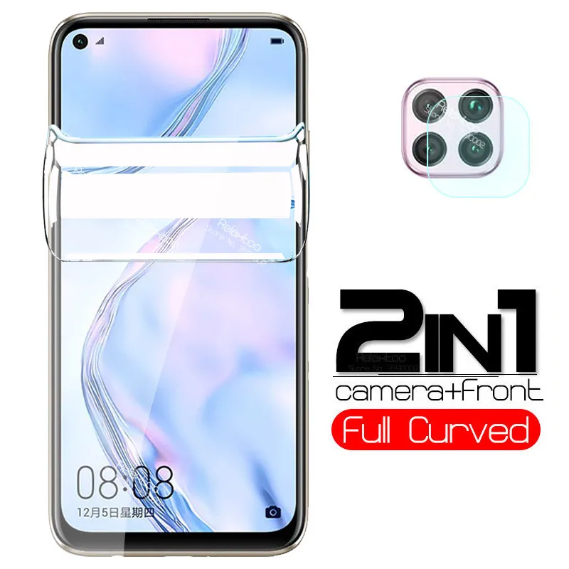 Гидрогелевая пленка 2 в 1 для huawei p40 lite p30 pro p20 light p 20 30 40 Защитная объектива камеры