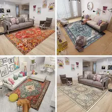 Ковер в этническом стиле, коврик для гостиной, дивана, пола, турецкие Ретро кровати, коврик для кофейного столика, мягкая нескользящая подкладка, Индивидуальный размер