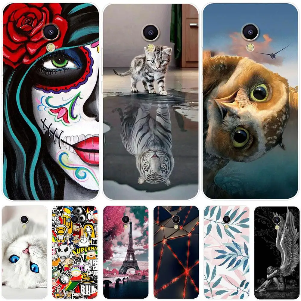 

Phone Case For Meizu M6 M6S M5C M5 M5S M3S M3 Note Silicone Cute Cat Painted Back Cover For Meizu Pro 6 U10 U20 16th Case