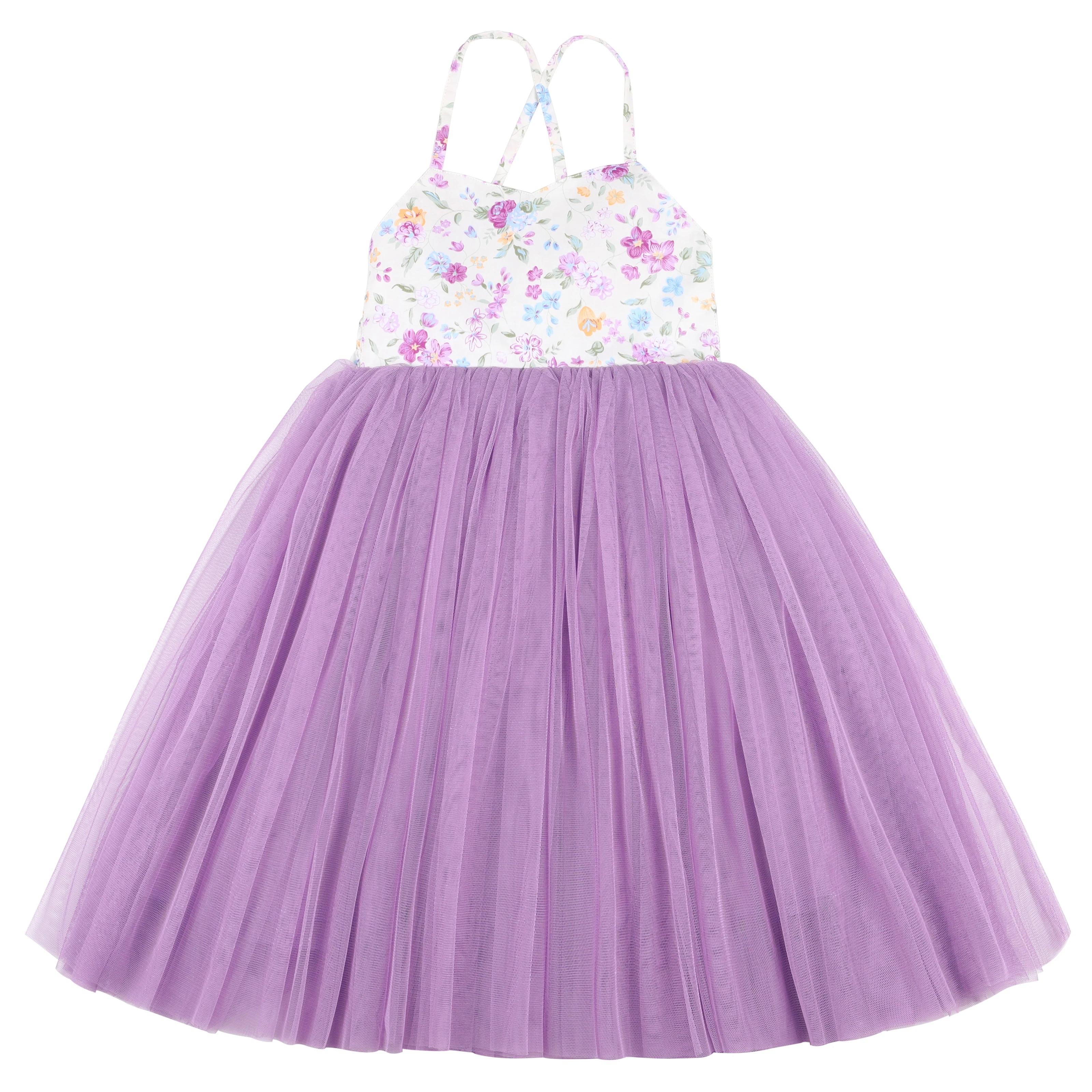 Flofallzique Cotton Strap Floral Tutu Girl Dress Baby Toddler Vintage Flowers For Wedding Performance Outing | Детская одежда и
