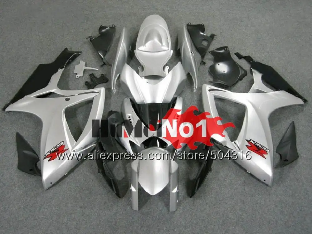 Корпус для SUZUKI GSX R600 GSX-R750 GSXR 600 750 CC 06 07 2006 2007 16MC. 136 GSXR-600 K6 GSXR600 GSXR750 06 07 зеленый топ обтекатель - Цвет: No. 34 Silvery