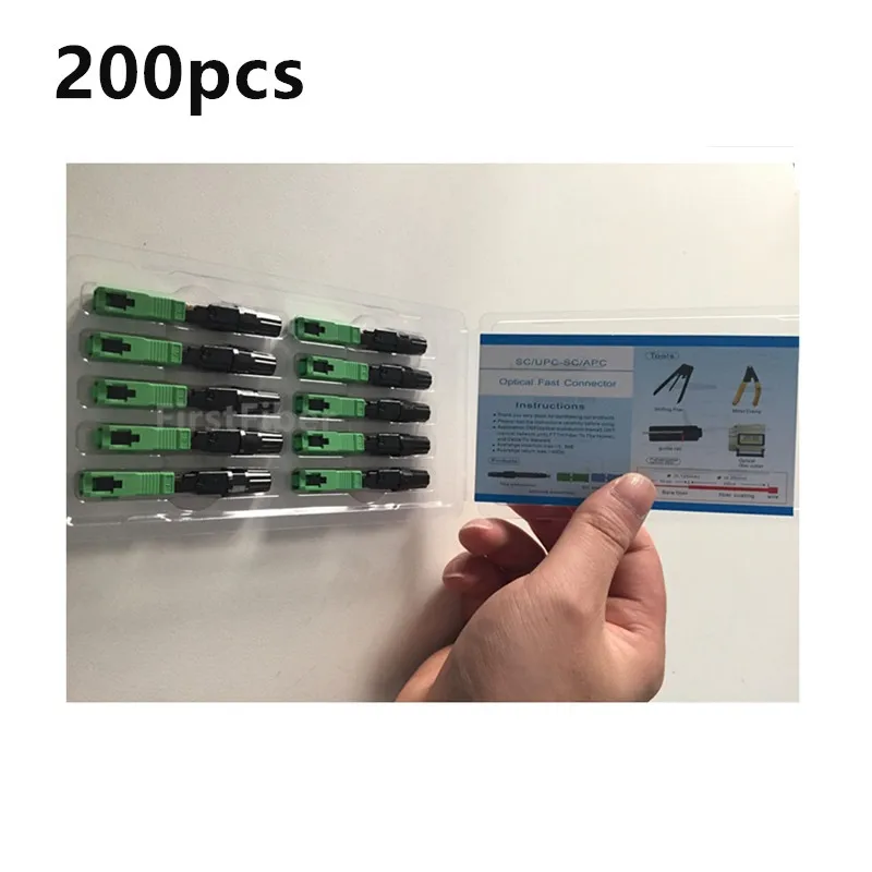 200 шт. SC APC адаптер для быстрой адаптации коннектор FTTH плоский быстрый инструмент