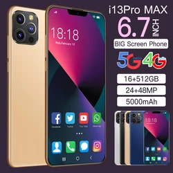 Dernier smartphone, i13 Pro Max, ram 16 go, rom 512 go, 6.7 ", Android, téléphone intelligent, multifonction, dernier modèle 