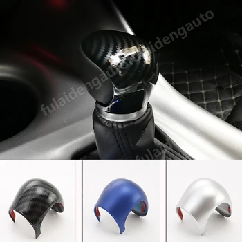 

1pcs For Toyota C-HR CHR 2018-2019 Carbon Fiber ABS Blue Matte Interior Gear Shift Knob Cover Trim car styling accessories