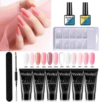 

Nail Extension Poly Gel Nail Set LED Clear UV Gel Varnish Nail Polish Art Kit Quick Building Mail Extending Nail Length Polygel
