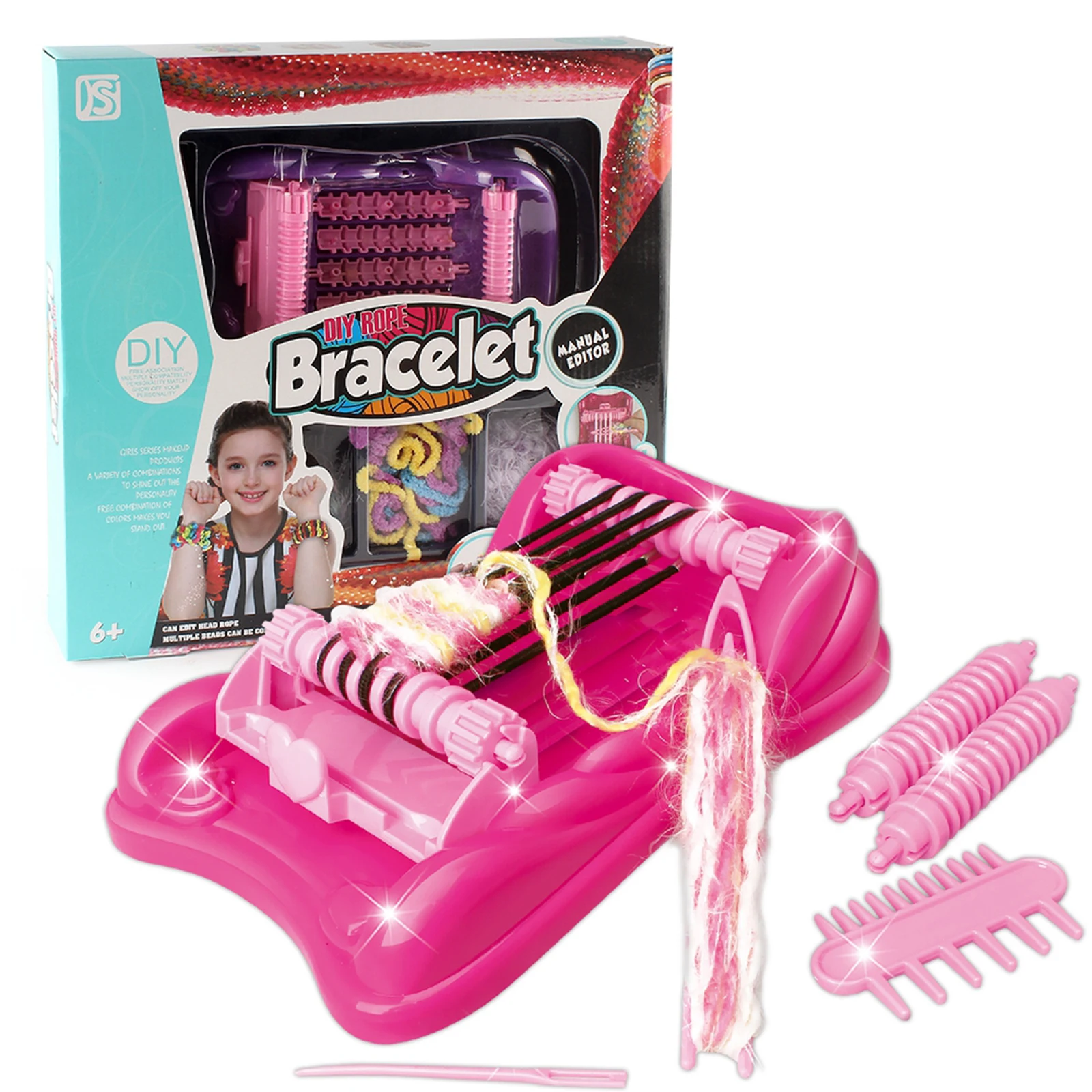 Knitting Machine Knitting Hairband Machine DIY Hand Knitting Maker for Beginners Kids Adults Girls Pretend Beauty Toy