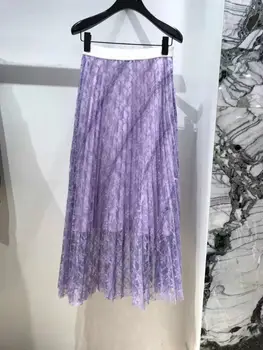 

17 Beautiful Lace Elegant Pressure Half Skirt Purple Lace Skirt 7437