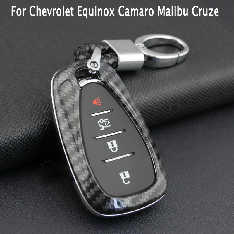 Углеродное волокно ABS Брелок протектор для Chevrolet Equinox Camaro Malibu Cruze