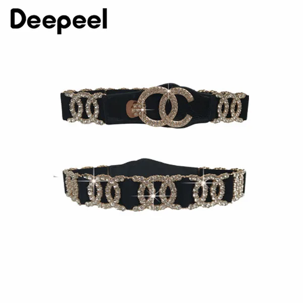 Deepeel 1 шт. 5-7 см* 75 см женский пояс из крокодиловой кожи с высокой талией, эластичный пояс, стразы, декоративный пояс YK730