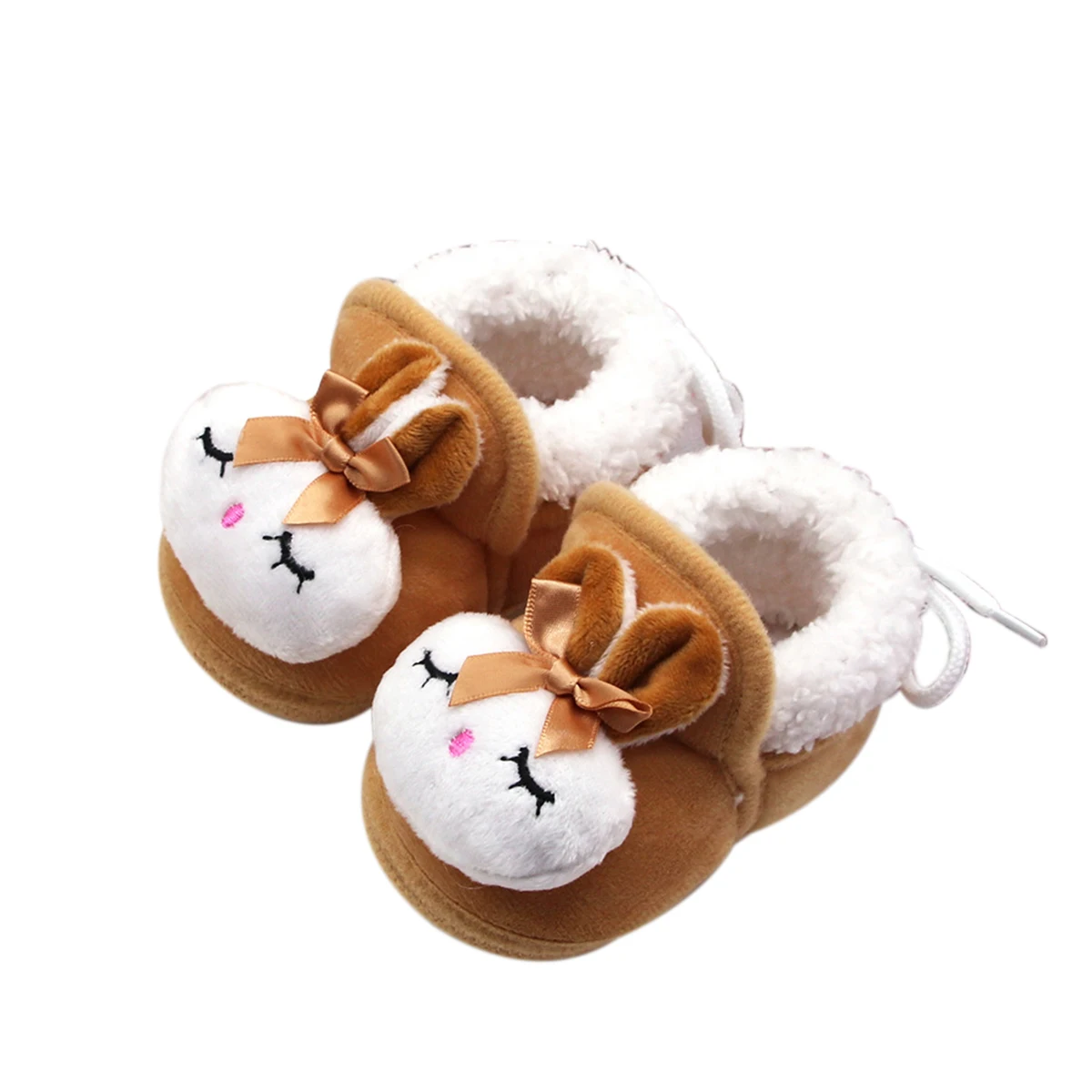 

Winter Warm Baby Boys Girls Bunny First Walkers Soft Plush House Cartoon Rabbit Shoes Non-Slip Toddler First Walkers