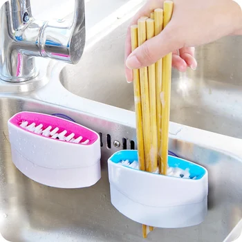 

Cutlery Cleaner Flatware Silverware Scrubber With Suction Cup For Inside The Sink Spoon Fork Chopsticks ,